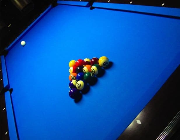 Blue Felt Pool Table