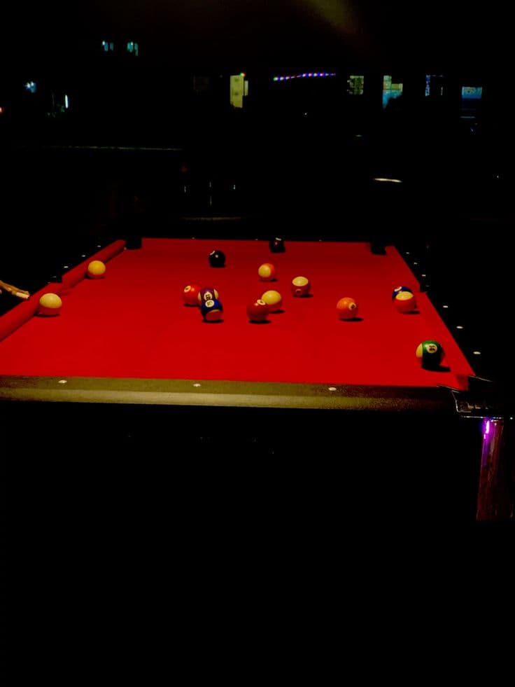 Red Felt Pool Table